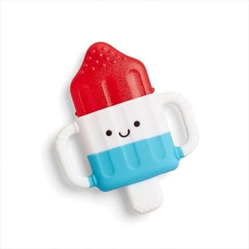 Itzy Ritzy Cold Teether - Itzy Cool Teether with Handles & Removable, Textured Teether (Hero Pop)