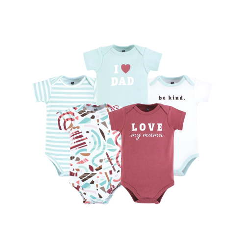 Hudson Baby Bodysuits 5-Pack - 100% Cotton Newborn-18 Months