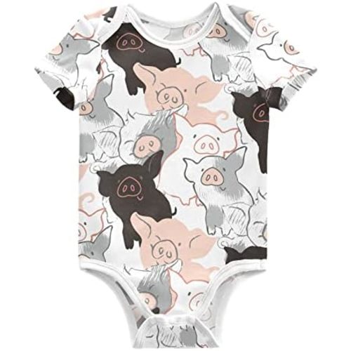 vvfelixl Baby Girls' Bodysuits Llama Alpaca Cactus Short Sleeve Cotton Baby Clothes For Girls 0-24 Months Black