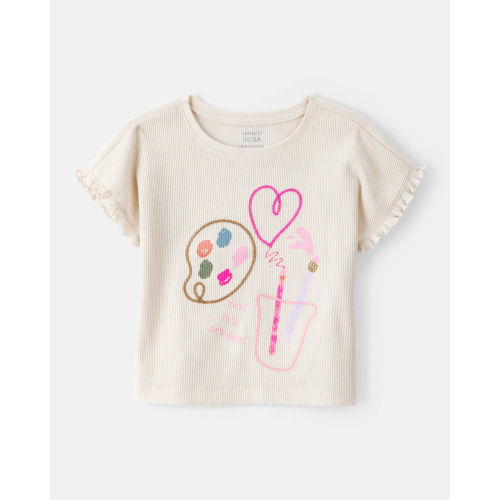 Toddler Girl Arts & Crafts Short-Sleeve Top - Ivory - Carter's | Carter's