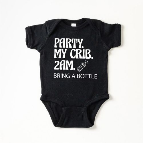 The Juniper Shop Party. My Crib. Baby Bodysuit - 12mo - Black