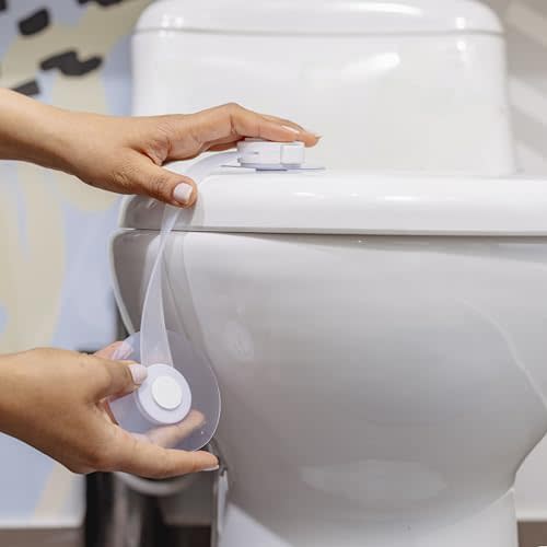 Baby Toilet Lock Strap (1-Pack) - Baby Proof Straps with Innovate Flexible Adhesive Discs, Dual-Lock System for Extra Child Safety, Fits Most Toilets, Easy Installation, No Tools Needed