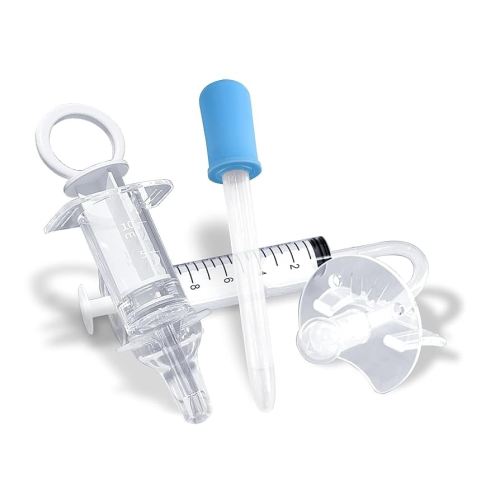 Baby Medicine Dispenser Kit - 3PCS - Silicone Infant Medicine Syringe Pacifier Dropper, Toddler Feeding Pacifiers Dispensers Products for Babies Newborn Essentials Must Haves Medical Kits