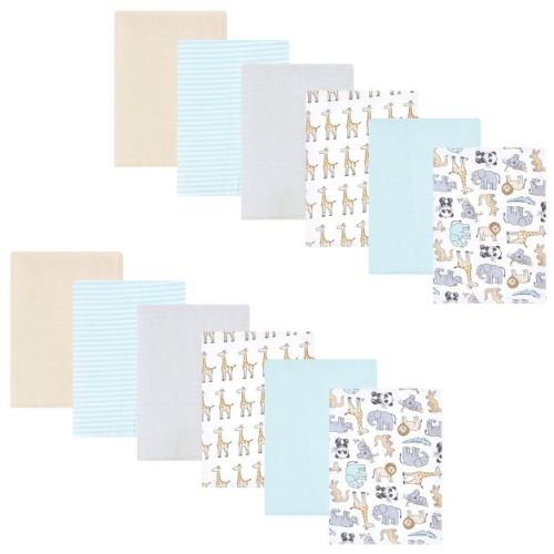 Hudson Baby Flannel Burp Cloth 12pk, Kangaroo, One Size