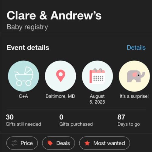 Target: Baby Registry