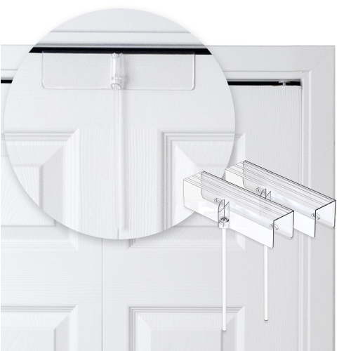 Safety Innovations Deluxe Bi-fold Door Lock, Clear Polycarbonate, Home Closet Security Slide (2 Pack)