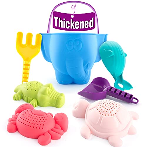 hahaland Beach Toys for Toddlers 1-3 - Sand Toys for Toddlers 1-3, Baby Bucket Rake Shovel Set, Bath Water Outdoor Toy for Boys Girls, Sandbox Toy for 1 Year Old Toddler Toys Age 1-2