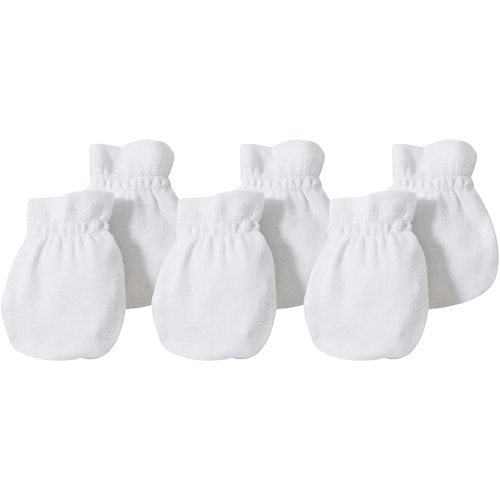 Burt's Bees Baby Baby Girls' Mittens, No-Scratch Mitts, 100% Organic Cotton, Set of 3