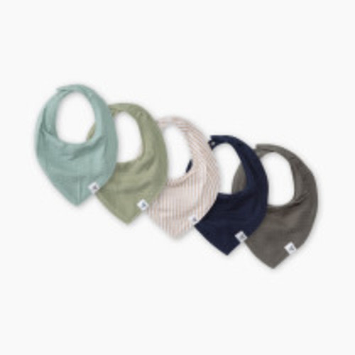 Burt's Bees Baby Set of 5 Bandana Bibs - Blue, One Size