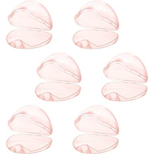 Accmor Pacifier Case, Pacifier Holder Case, Pacifier Container for Travel, BPA Free,Transparent Pink, 6 Pack
