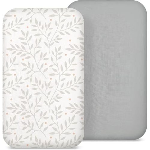 Organic Muslin Fitted Bassinet Sheet for Baby – Soft & Breathable – 2 Pack