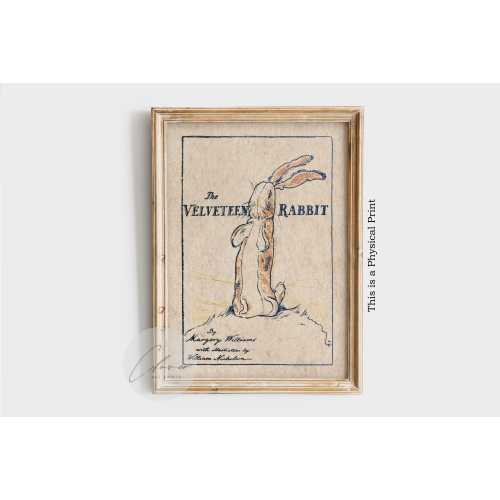 The Velveteen Rabbit Book Cover PHYSICAL Poster | Vintage Childrens Book Art | Nursery Wall Decor | Classic Storybook Gift | Cute Room Print