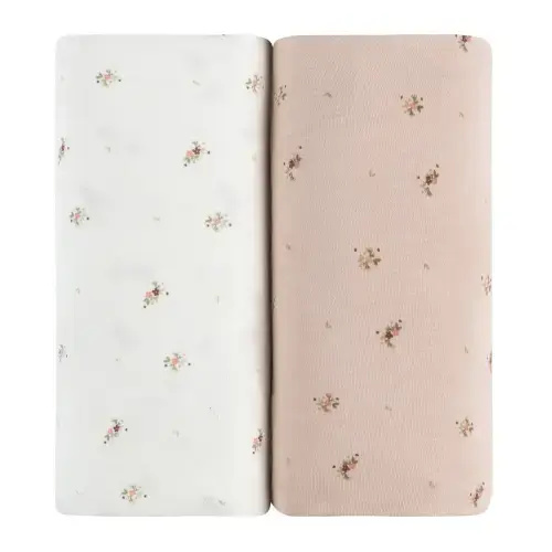 Pink Floral Fitted Crib Sheet Set with breathable comfort – Ely's & Co.