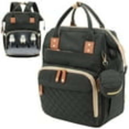 Diaper Bag Backpack, 3 in 1 Waterproof Travel Diaper Backpack,Baby Changing Bags with Stroller Straps, Unisex, Black