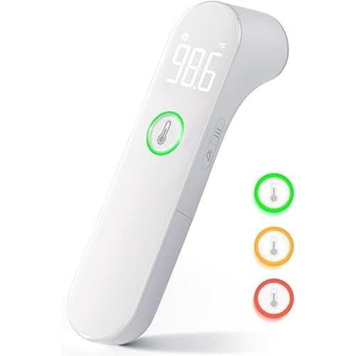 No-Touch Forehead Thermometer for Adults and Kids, Accurate Readings, Fever Alarm, Mute Mode, 35 Memories, Lifetime Support, FSA HSA Eligible - Take Quick Temperatures Easily