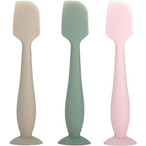 3-Pack Baby Diaper Cream Spatula - Baby Diaper Rash Cream Applicator for Butt Paste Diaper Cream - Diaper Cream Brush for Newborn Baby Essentials (grey, green, pink)