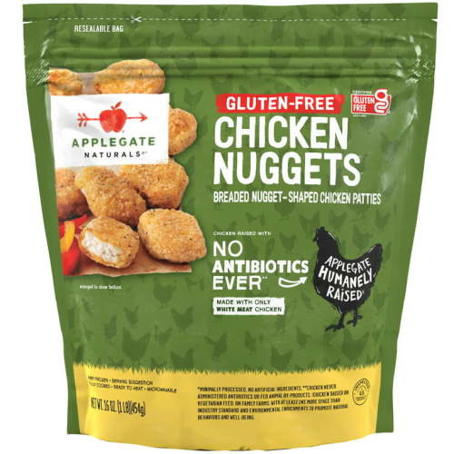 Applegate Natural Gluten Free Chicken Nuggets, 16oz, Resealable Bag (Frozen)