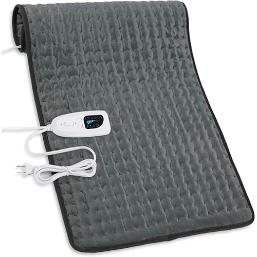 Heating Pad,Electric Heating Pads for Back,Neck,Abdomen,Moist Heated Pad for Shoulder,Knee,Hot Pad for Arms and Legs,Dry&Moist Heat & Auto Shut Off(Charcoal Gray, 33''×17')