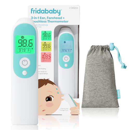 Frida Baby Thermometer, 3-in-1 Infrared Thermometer for Ear, Forehead & Touchless, FSA/ HSA Eligible Fever Thermometer for Baby, Infants ,Toddlers, Kids & Adults