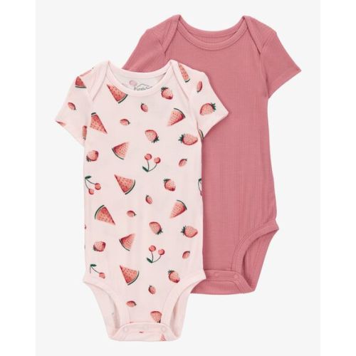 Baby 2-Pack Short-Sleeve PurelySoft Bodysuits - Pink - Carter's | Carter's