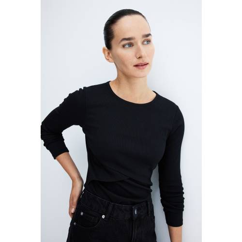 MAMA RIBBED NURSING TOP
