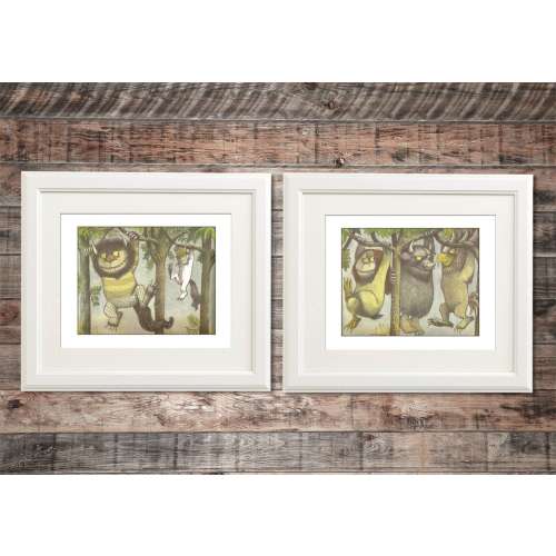 Where The Wild Things Are Inspired Wall Prints | Set of 2 Poster Prints | any size | Rumpus Monsters | Baby Nursery Kids Room Decoration