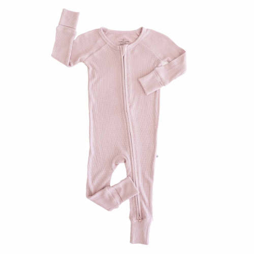 Personalized Bamboo Waffle Convertible Zip Rompers | In Bloom