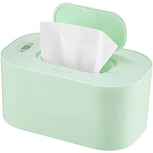 USB Baby Wipe Warmer, Baby Wet Wipes Dispenser, Portable Baby Wipe Warmer for Travel Home Car, Large Capacity Mini Babies Wet Wipe Dispenser (Green)