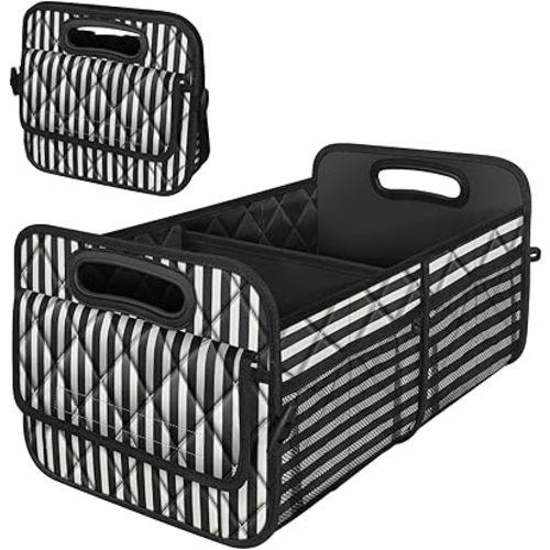 Deosk Car Trunk Organizer for SUVs, Cars and Trucks with 6 Big Pockets, Waterproof Polyester Storage Box