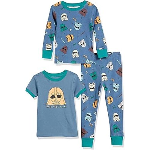 Amazon Essentials Disney | Marvel | Star Wars Boys and Toddlers' Snug-Fit Cotton Pajama Sleepwear Sets, Multipacks