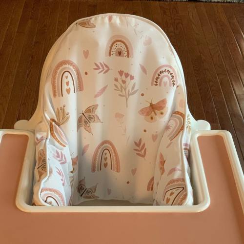 Boho Rainbows / WIPEABLE Cushion Cover, IKEA High Chair Cushion Cover with Inflatable Cushion Insert, Antilop Highchair Support Pillow