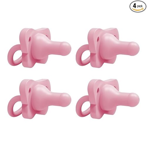 Dr. Brown's HappyPaci 100% Silicone Baby Pacifier, Contoured One-Piece Design, Blue, 0-6m, BPA-Free, 4 Pack