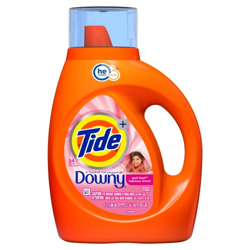 Tide+ Downy Liquid Laundry Detergent, April Fresh Scent, 24 Loads, 34 oz