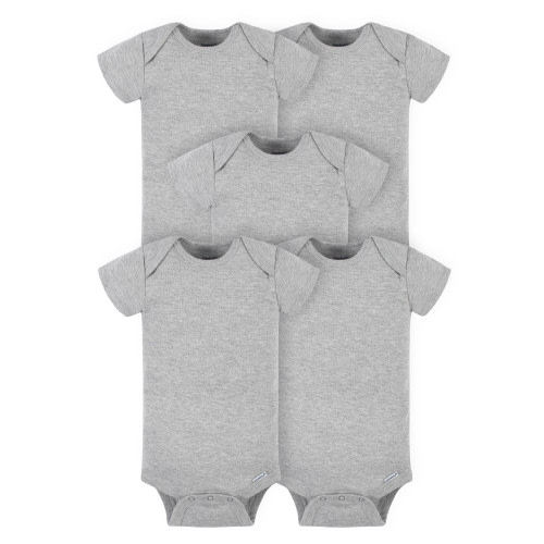 Gerber Baby Girl or Boy Gender Neutral Onesies Brand Cotton Rib Bodysuits, 5-Pack