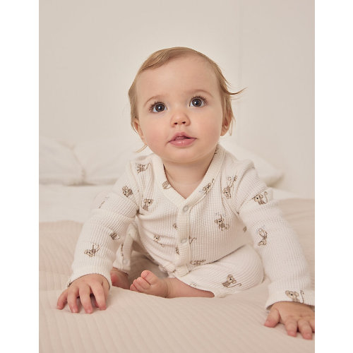 Organic Cotton Monkey Waffle Sleepsuit (0–9mths) | Baby Sleepwear | The White Company US
