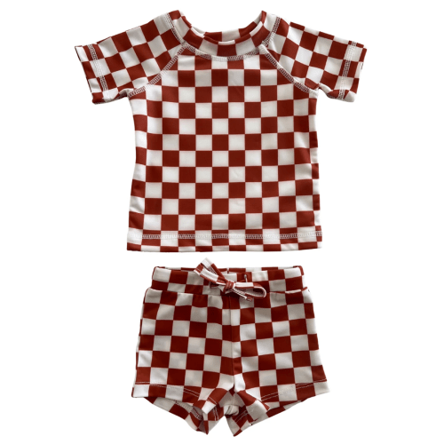 Stracciatella Checkerboard / Cove Rashguard Set / UPF 50+