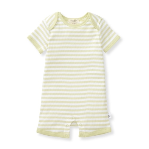 Mint Green Rib Stripe Baby Romper, 6-9M