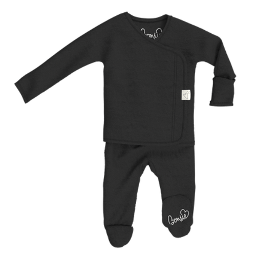 Footie - Ink - Ribbed Fabric – Bonsie Skin to Skin Babywear