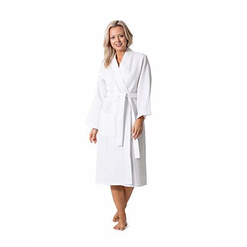 Turkish Linen Waffle Knit Lightweight Kimono Spa & Bath Robes for Women - Quick Dry - Soft