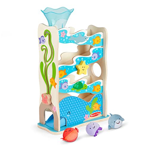 Melissa & Doug Rollables Wooden Ocean Slide Toy (5 Pieces) - Ocean Themed , Early Learning Toys For Infants And Toddlers Ages 1+