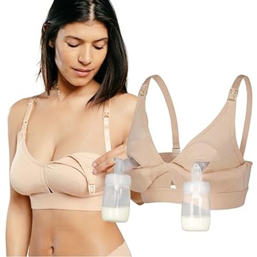 Supermom Pumping and Nursing Bra, Hands Free Nursing Bra for Pumping, Breastfeeding Bras for Women, Comfortable Maternity Bra