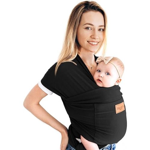 Baby Wrap Carrier - Premium Cotton Baby Carrier Wrap for Newborn to Toddler- Infant Carrier- Baby Holder One Size Fits All with Front Pocket by Max&so