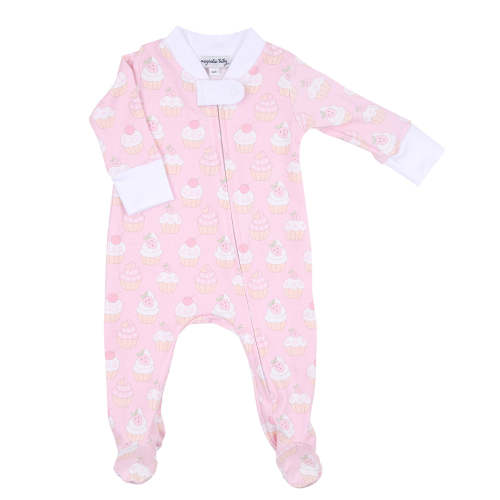 Magnolia Baby Printed Zipper Footie - Cupcake Cutie