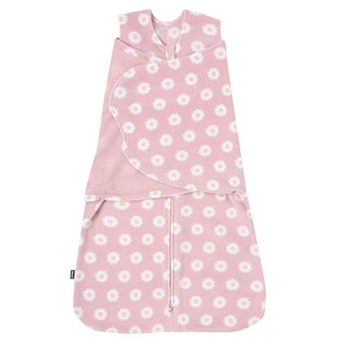 HALO Micro-Fleece Sleepsack Swaddle, 3-Way Adjustable Swaddle Blanket, TOG 3.0, Daisy, Small, 3-6 Months