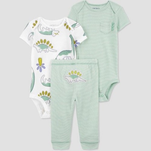 Carter's Just One You® Baby Boys' Dino Top & Bottom Set - Green/Cream, Size: 9M