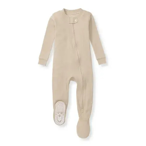 Solid Rib Organic Cotton Sleeper - Hummus – Burt's Bees Baby