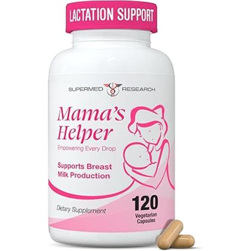 Lactation Supplement to Increase Milk Supply for Breastfeeding with Goat's Rue, Fenugreek, Alfalfa, Fennel, Shatavari, Milk Thistle – Supports Breastmilk Production (120 Capsules)