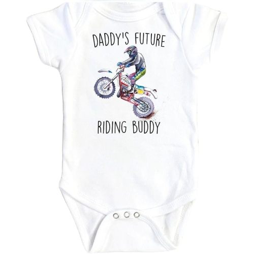 Dirt Bike Daddy - Baby Boy Girl Clothes Infant Bodysuit Funny Cute Compatible with Newborn