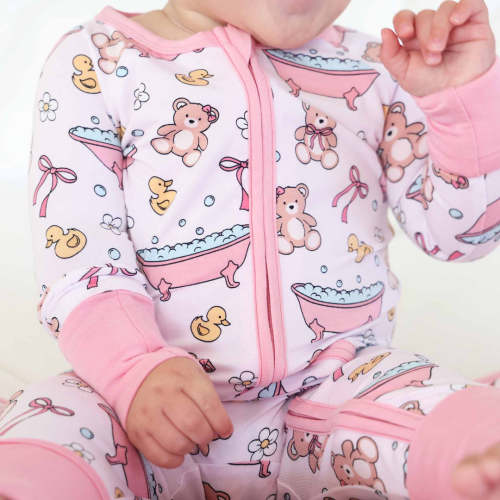 Bathtime Besties Convertible Zip Romper | Pink