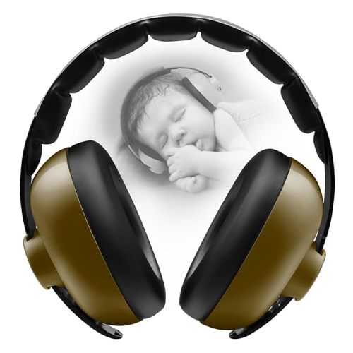 Baby Headphones - Infant Ear Protection for Babies | Baby Earmuffs Noise Cancelling Headphones 3-36 Months | Baby Travel Essentials for Outdoor - Army Green